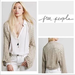 Free People Trinity Shrug Crochet Open Knit XS
